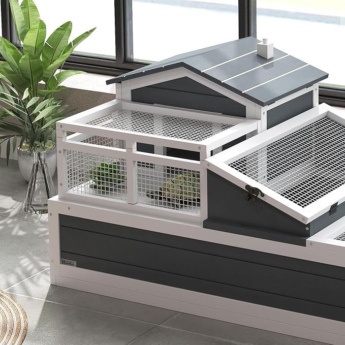 PawHut 3- Room Tortoise House Habitat - Image 9