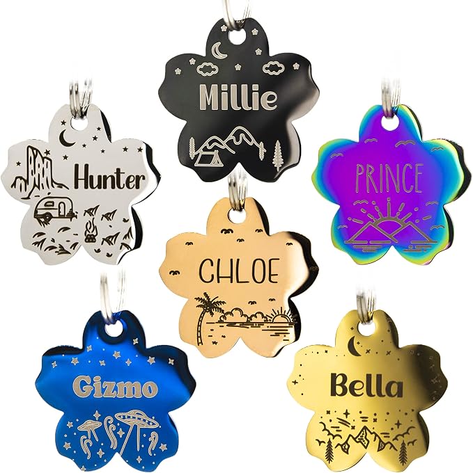 Personalized Dog Tag with 5 Lines of Custom Deep Engraved Durable Stainless by PetANTastic