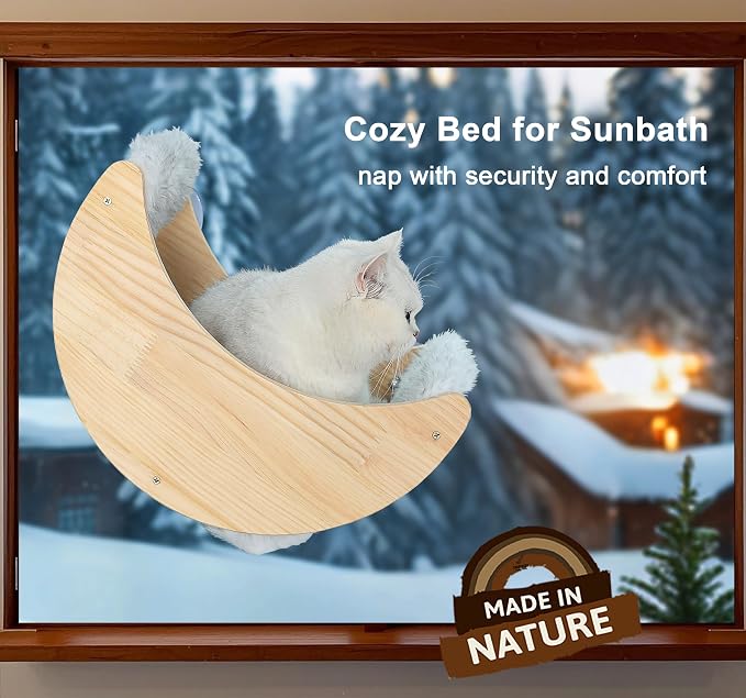 Window Cat Beds with Ultra Plush Hammock, Moon Shelves Mounted with Strong - Image 7