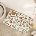 Red Mushroom Pet Feeding Mat, Fern Herb Berries Absorbent Quick-Dry Cat Dog by Unknown