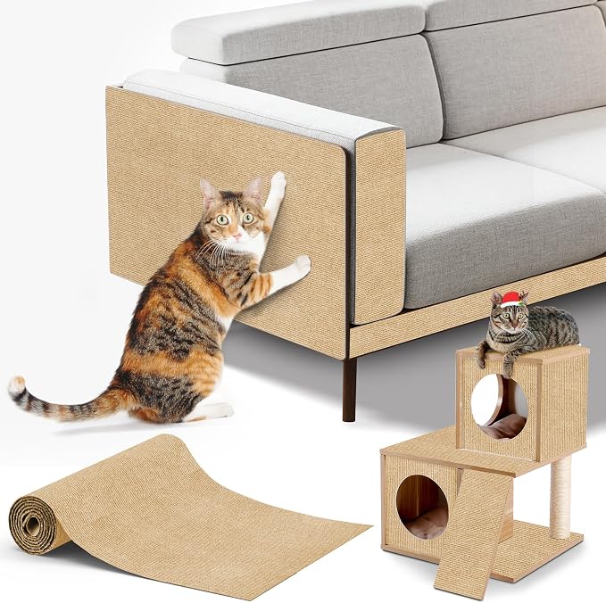 Cat Scratching mat Self-Adhesive, Trimmable Furniture Protector by ALEIFLEforKidsAdultsCosplayGift