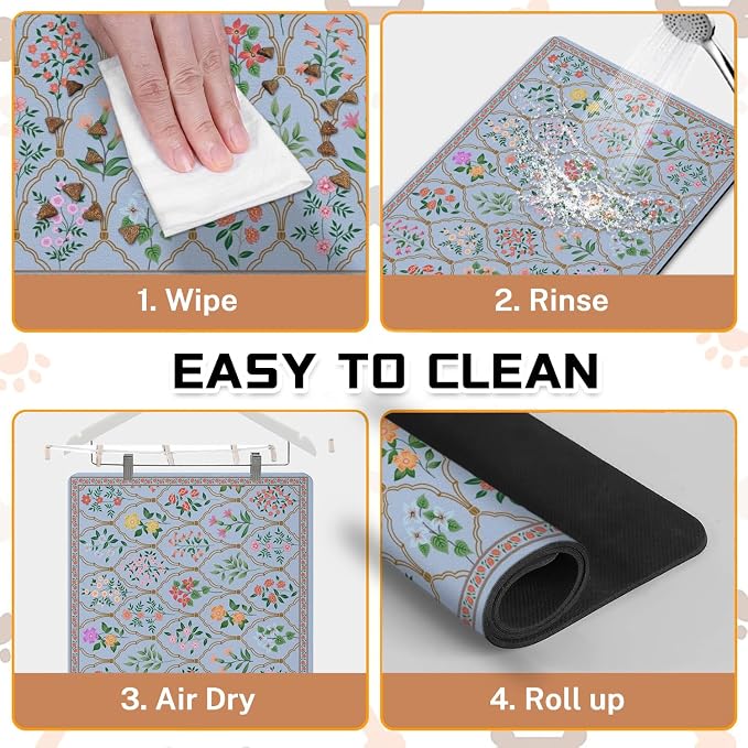 Absorbent Pet Dog Bowl Mat for Food and Water, Pet Cat Food Feeding Mat - Image 6