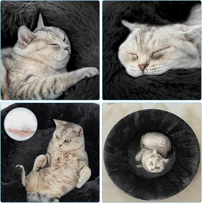Dog Bed for Small Medium Large Dogs, 24 inch Calming Dogs Bed, Washable-Round - Image 4