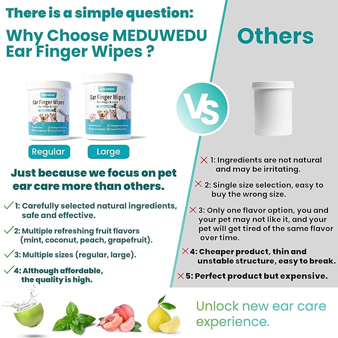 Wider Ear Cleaner Finger Wipes 60 Counts, Dog Ear Cleaner, Grooming Kit Care - Image 7