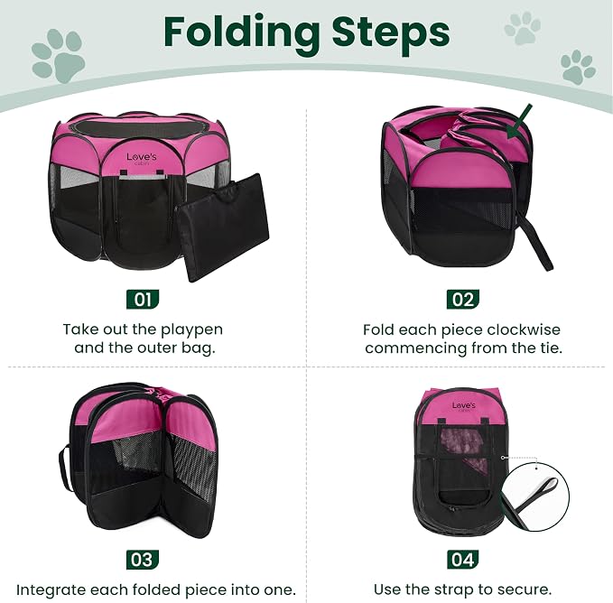 Love's cabin Pet Puppy Dog Playpen, Small Dog Tent Crates Cage Indoor/Outdoor - Image 8