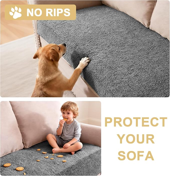 H.VERSAILTEX Non Slip Pet Couch Cover Chenille Dog Bed Protector Thick Soft - Image 8