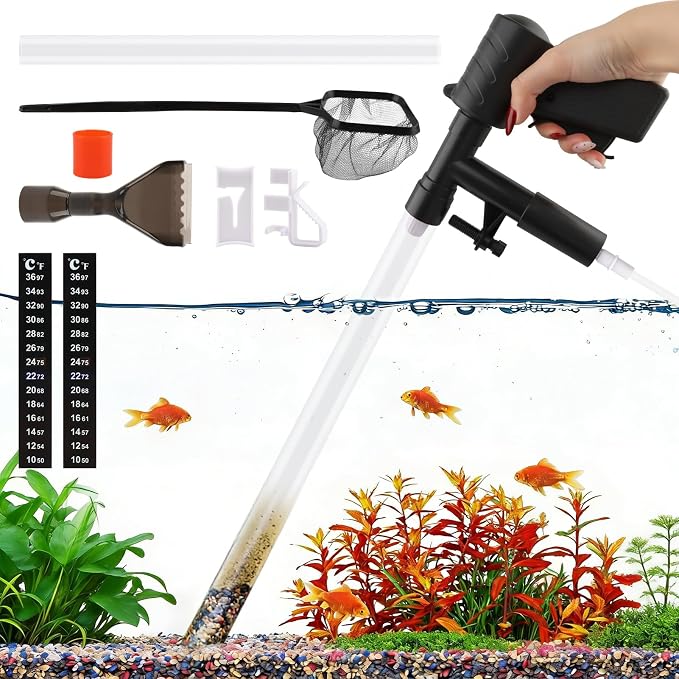 Aquarium Gravel Cleaner, Fish Tank Cleaner Kit, Aquarium Manual Press Noiseless - Image 9