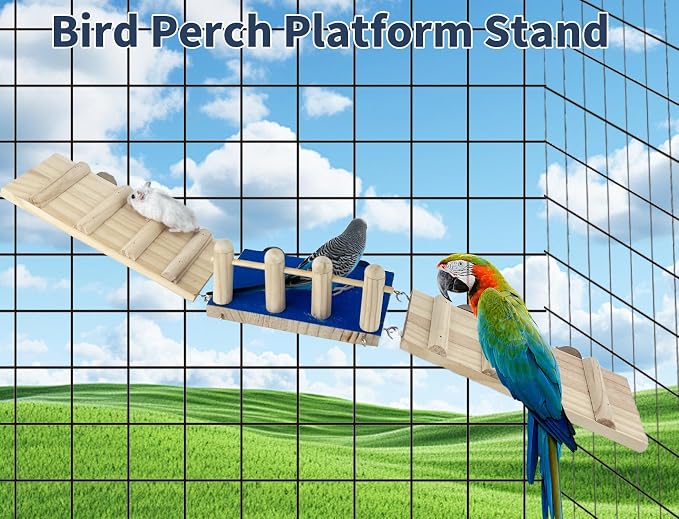 FlidRunest Bird Toy, Parrot Perch Platform - Image 3