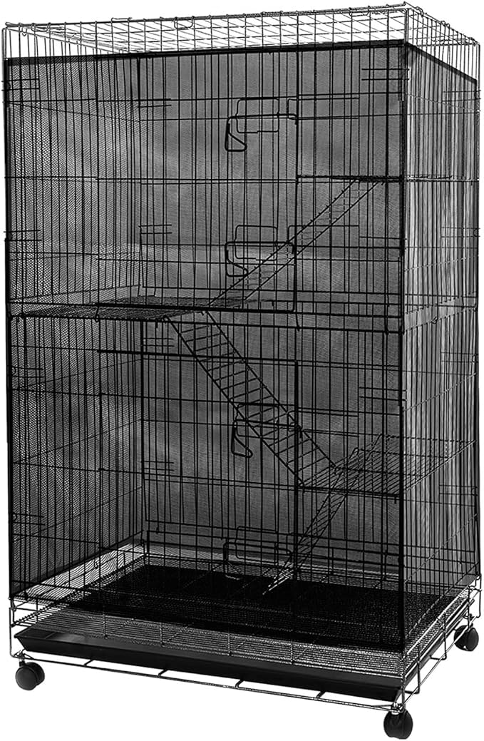 Adjustable Birdcage Seed Feather Catcher Bird Cage Net Cover Soft Skirt Guard by Aynaxcol