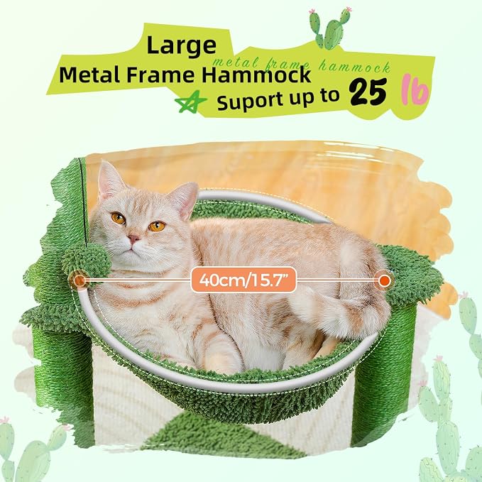 PAWZ Road Cactus Cat Tree, 33 Inchs Cat Tower - Image 4