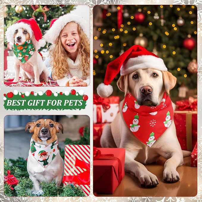 Abbylike 50 Pcs Christmas Dog Bandanas Bulk Xmas Bandanas - Image 4