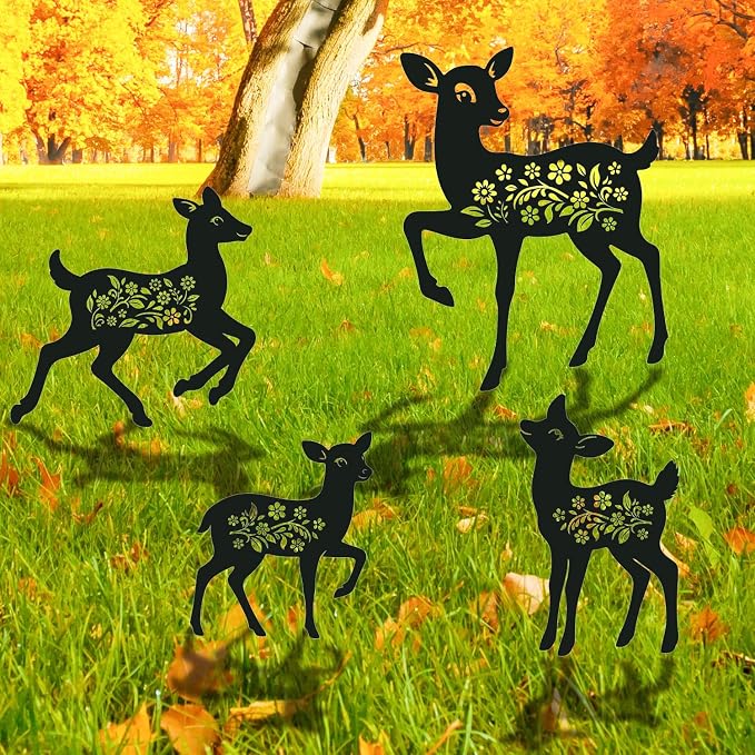 Deer Metal Garden Stakes Yard Decor, Lawn Ornaments by RNGMSI