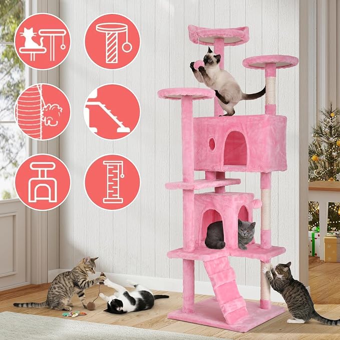 70in Cat Tree Cat Climbing Tower - Image 6