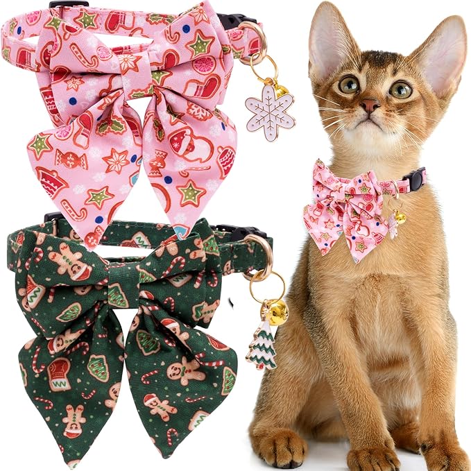 Faygarsle 2 Pack Christmas Cat Collar by Faygarsle