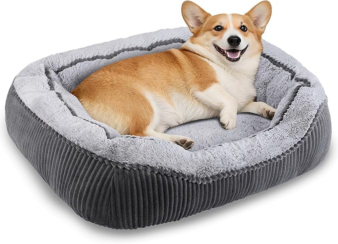 SIWA MARY Medium Dog Beds for Medium Small Dogs Washable, Rectangle Dog Bed by SIWAMARY