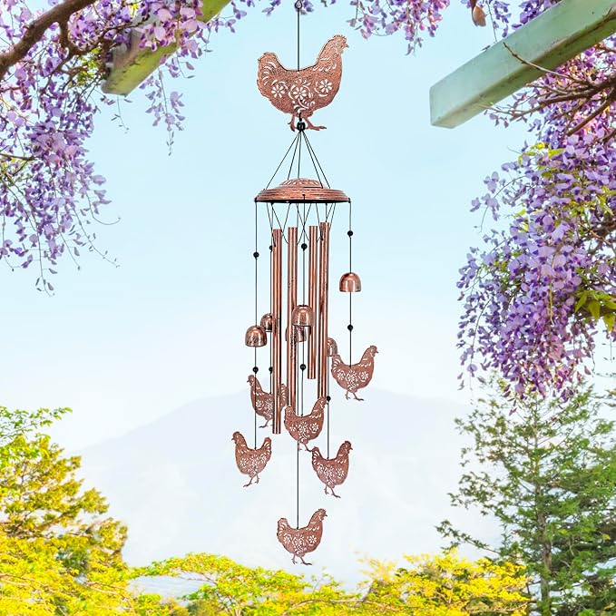 Chicken Wind Chimes for Outside, Chicken Gifts for Women/Men/Sympathy/Memorial - Image 6
