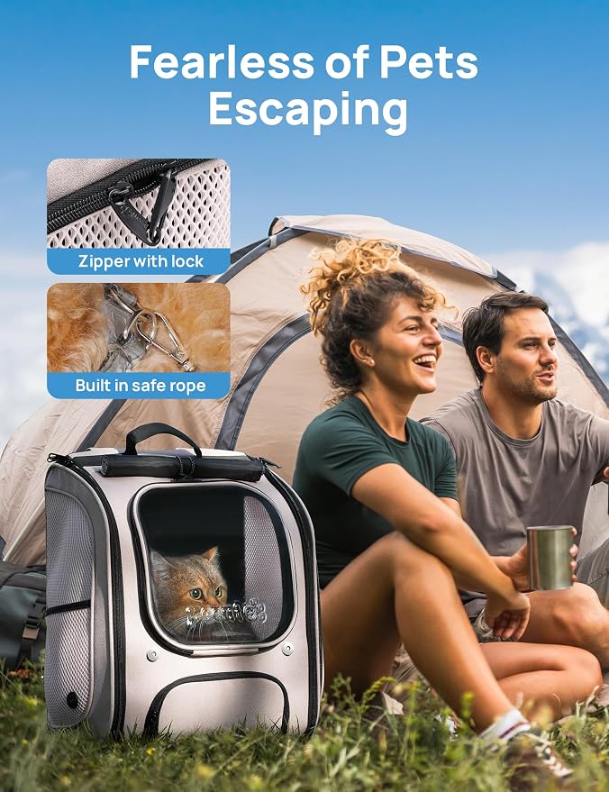 Pecute Cat Backpack Carrier, Large Space Cat Bubble Backpack, Breathable Cat - Image 6