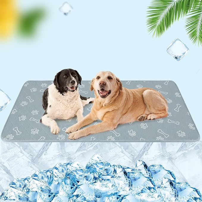 BEAUTYZOO Upgraded Dog Self Cooling Mat Ice Silk Chill Pads by BEAUTYZOO