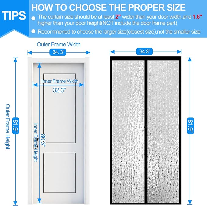 RELIANCER Magnetic Thermal Insulated Door Curtain, Waterproof EVA Door Cover - Image 2