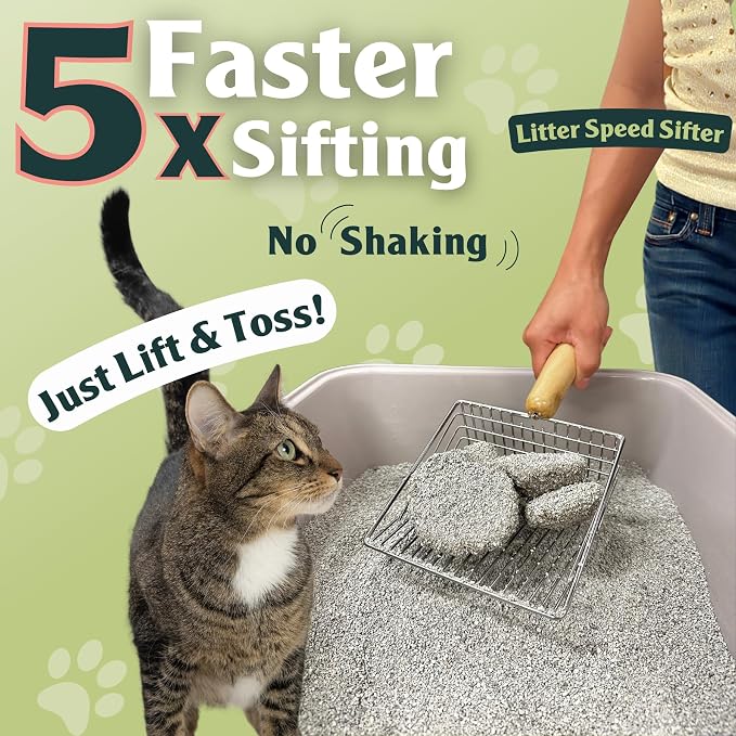 2 PACK Sprinkle & Sweep Metal Cat Litter Scoop - Image 3