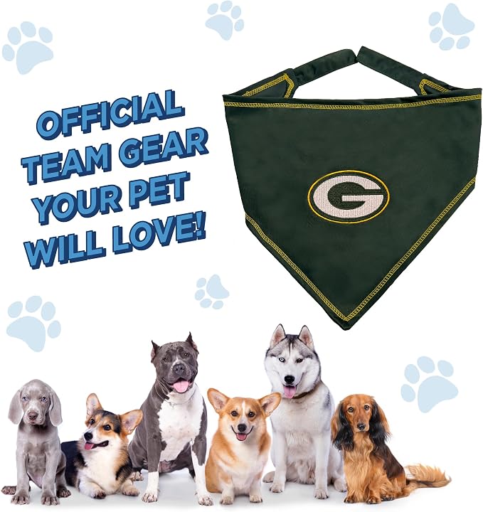 Pets First NFL Green Bay Packers TIE Bandana, Large/X-Large. Dog Bandana Scarf - Image 4