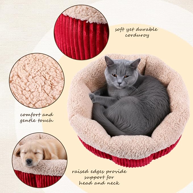4 Pack Cat Bed Bulk 20in Self Warming Pet Beds - Image 3