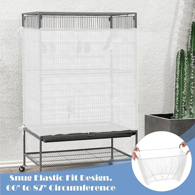 Large Bird Cage Seed Catcher, 31 x 118 inches Adjustable Large Bird Cage Cover - Image 6