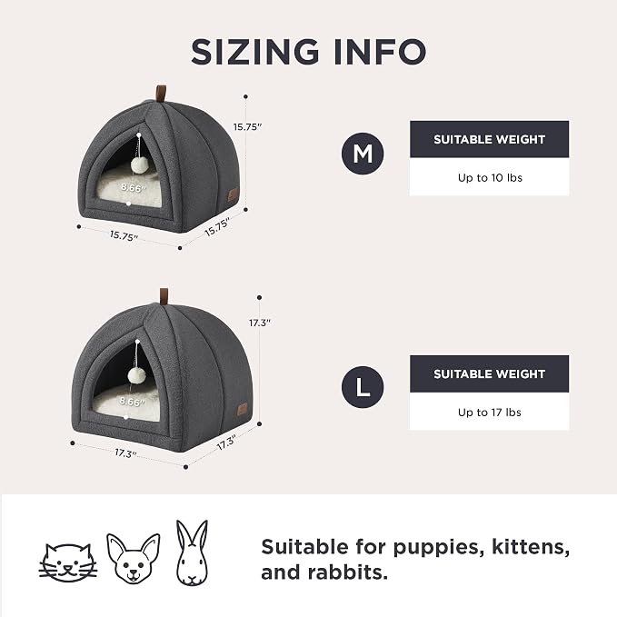 Bedsure Cat Beds for Indoor Cats - 2 in 1 Cat Cave House Tent for Kittens and - Image 5