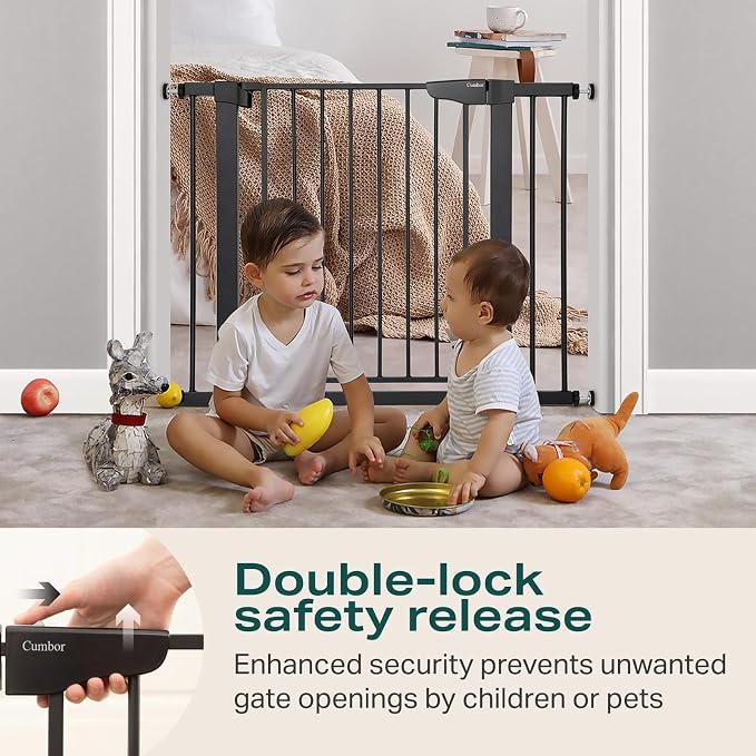 Cumbor 29.7-40.6" Baby Gate for Stairs, Baby Essential Safety Gate, Mom's - Image 4