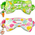 2 Pack Easter Cat Collar with Bowtie Adjustable Cute Kitten Collars by Miiemiu