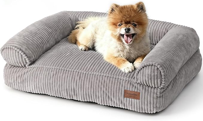 FUKUMARU Dog Couch Bed, Corduroy Cozy Cat Bed by FUKUMARU