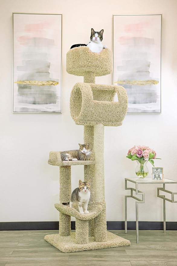 New Cat Condos 140003- Solid Wood Cat Climbing Tower Cat Tree by New+Cat+Condos