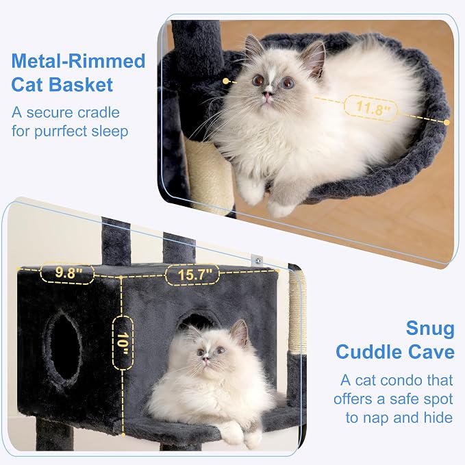 Heybly Cat Tree, 45.3-Inch Cat Tower - Image 5
