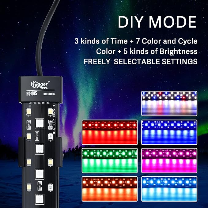 hygger 24/7 Mode Submersible Aquarium LED Light, Full Spectrum Hidden Fish Tank - Image 2