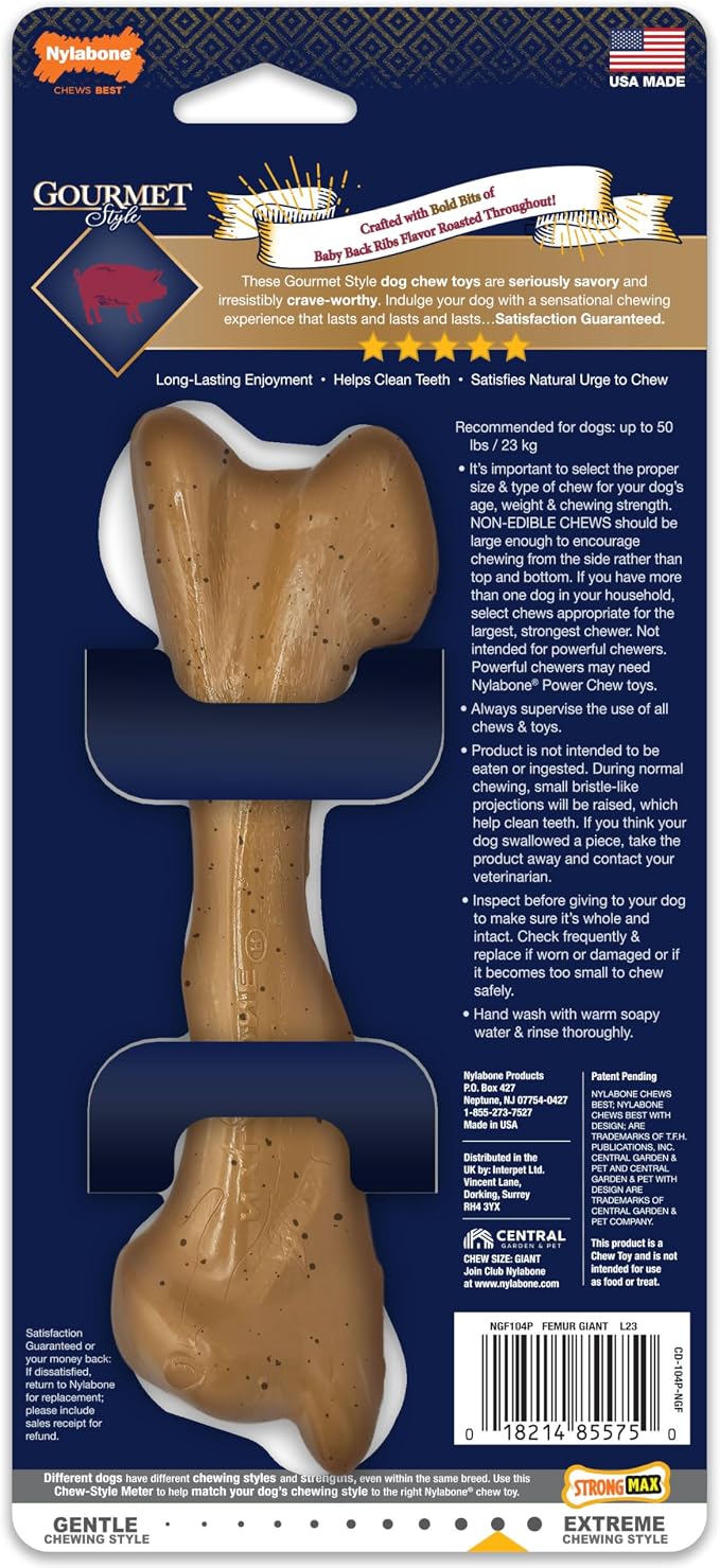 Nylabone Gourmet Style Femur Bone Strong Chew Toy - Image 10