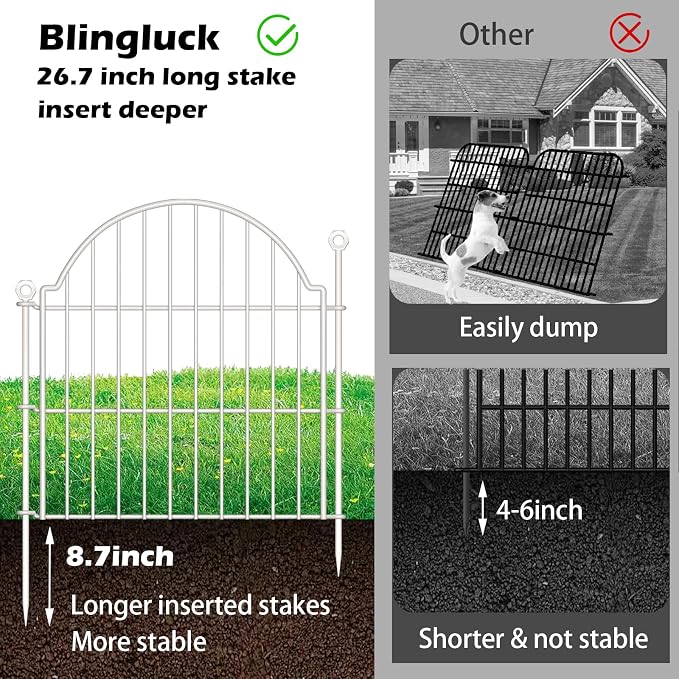 10 Panels No Dig Decorative Garden Fence - Image 3