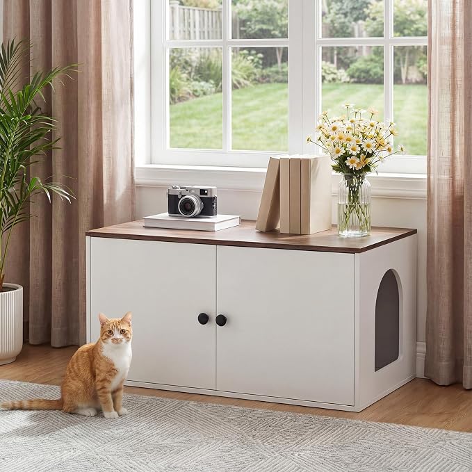 HOOBRO Cat Litter Box Enclosure, Hidden Litter Box Furniture - Image 2