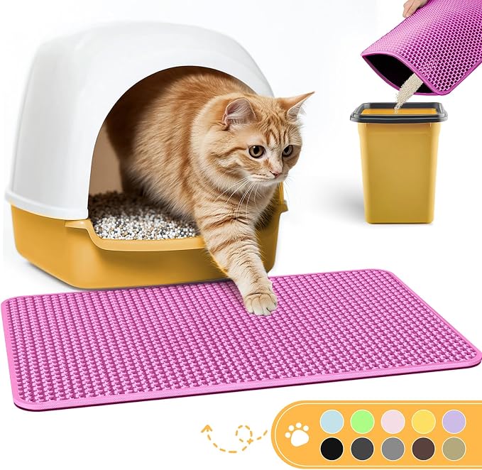 Cat Litter Mat - 23.2'' x 14.6'' Small Litter Trapping Mat, Waterproof by Powools