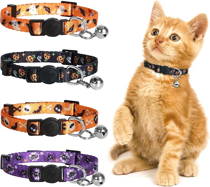 azuza 4 Pack Halloween Kitten Collars Breakaway by azuza
