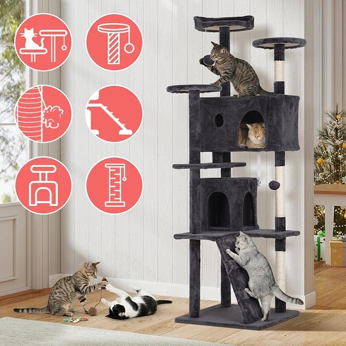 70in Cat Tree Cat Climbing Tower - Image 6