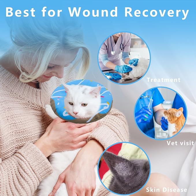 Cat Cone Collar Soft, Adjustable Cat Recovery Collars Kitten Cones to Stop - Image 5