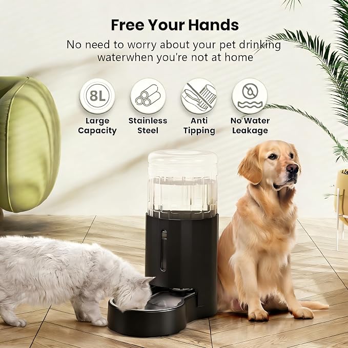 CZPET Dog Water Bowl Dispenser, 8L Automatic Dog and Cat Water Dispenser - Image 2
