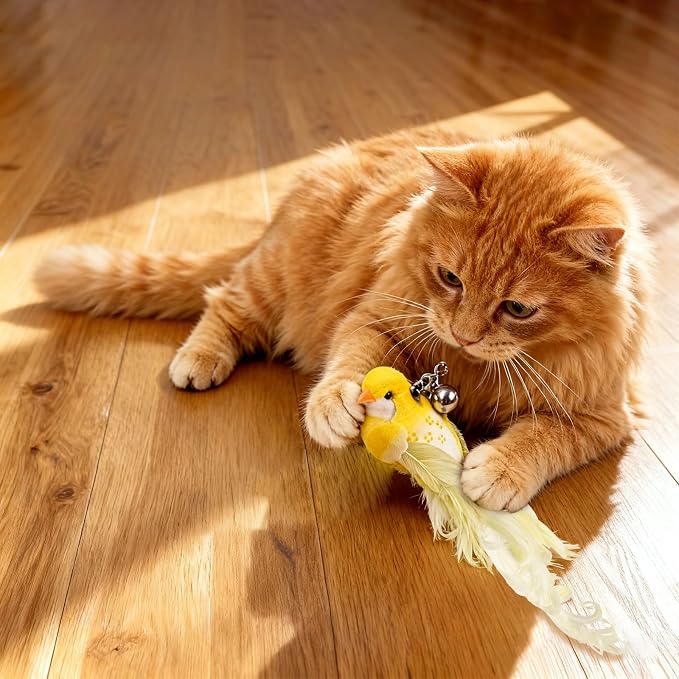 10PCS Cat Bird Toy Refills Feather Cat Wand Attachments - Image 7