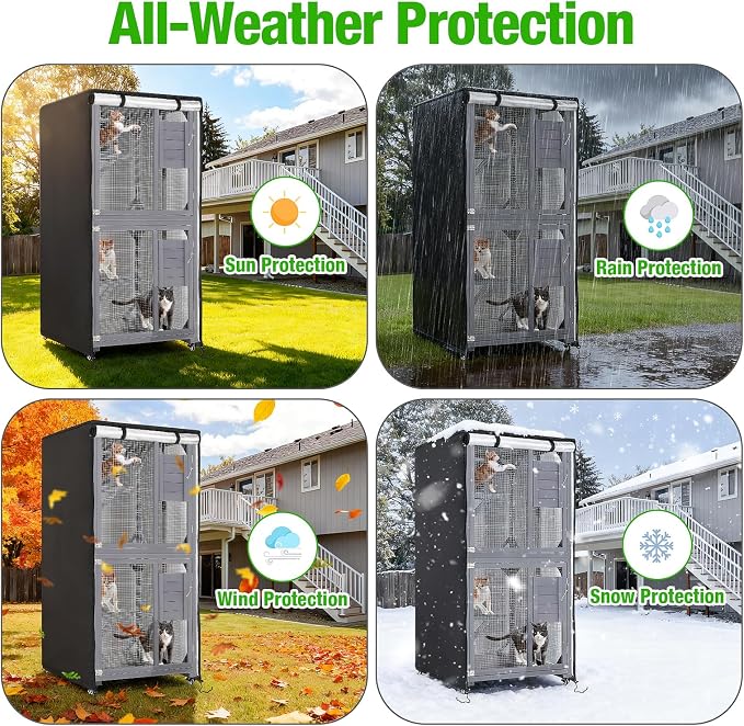 Kingling Outdoor Cat House Cover, Waterproof and Dustproof Protection Cover - Image 7