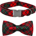 Dog Collar, Christmas Dog Collar Plaid Pet Collar Bow Holiday Bows Girl Boy by BoboRainbow