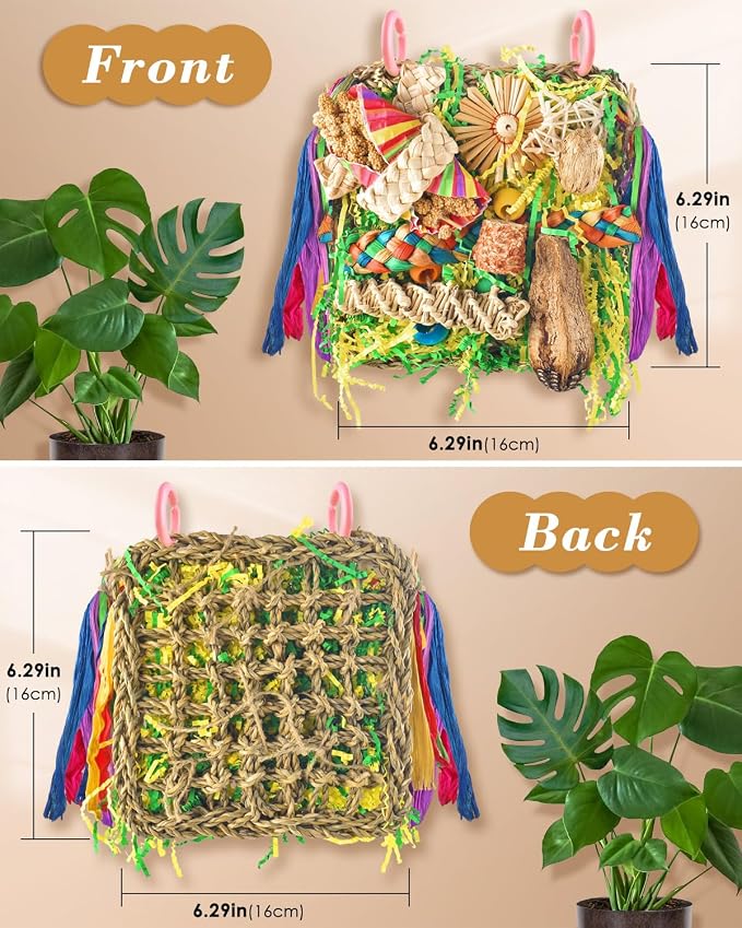 ERKOON Bird Toys, Parrot Toys Foraging Swing Mat Parrot Cage Hanging Toys Birds - Image 2