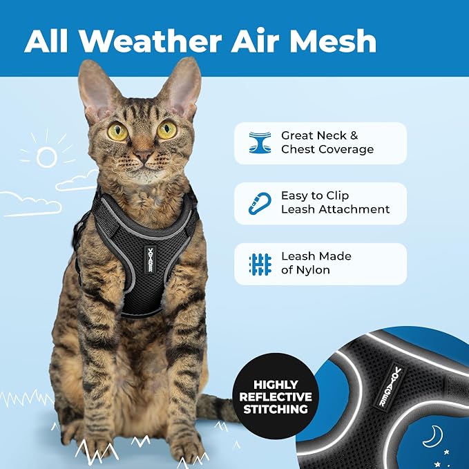 Voyager Escape-Proof Step-in Lock Cat Harness & 5ft Neoprene-Handle Leash Set - Image 3