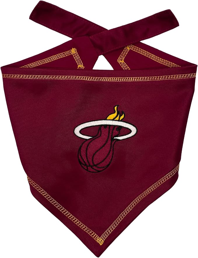 Pets First NBA Miami Heat TIE Bandana, Size Small/Medium. Dog Bandana Scarf Bib by PETSFIRST