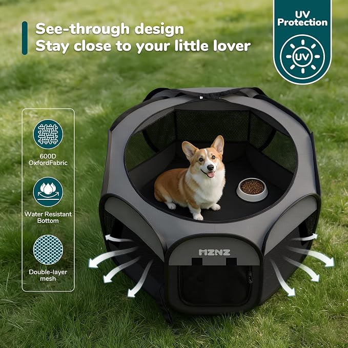 Dog Playpen, Portable Puppy Pet Crate Indoors - Image 4