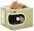 Cat Bed for Indoor Cats Cube House, Covered Cat Cave Beds & Furniture by Garnpet